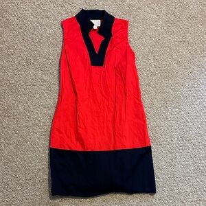 Sail to Sable Red and blue Collared Dress